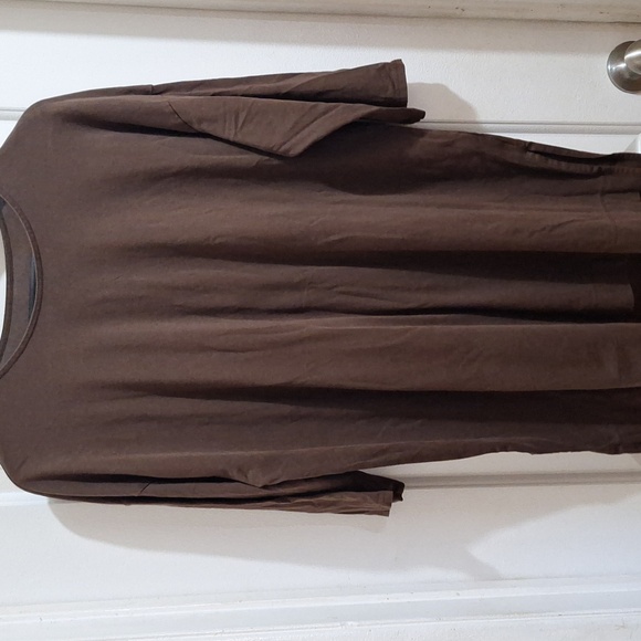J.Jill‎ Luxe Supima cotton ballet sleeve tunic size Large brown - Picture 1 of 7